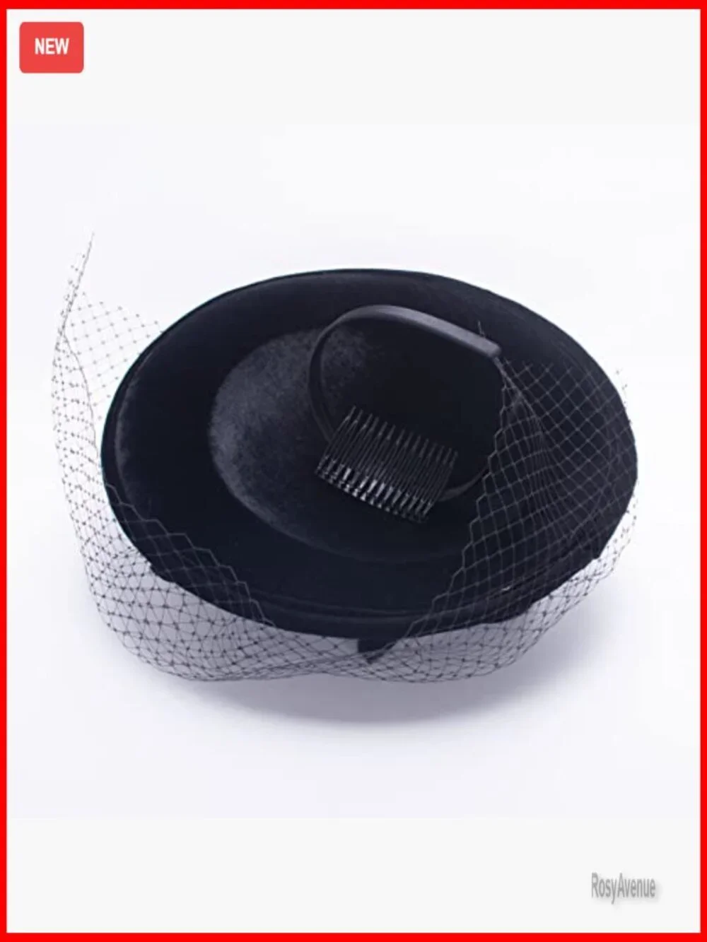 Velvet Fascinator Headpiece with Veil Netting and Feathers for Weddings